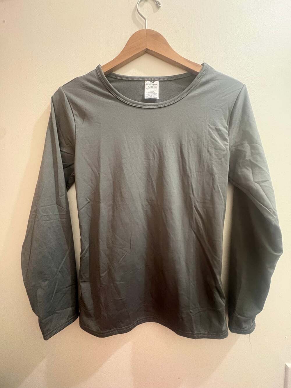 Vintage Mossy Oak Slate Gray Long Sleeve Thermal Shirt